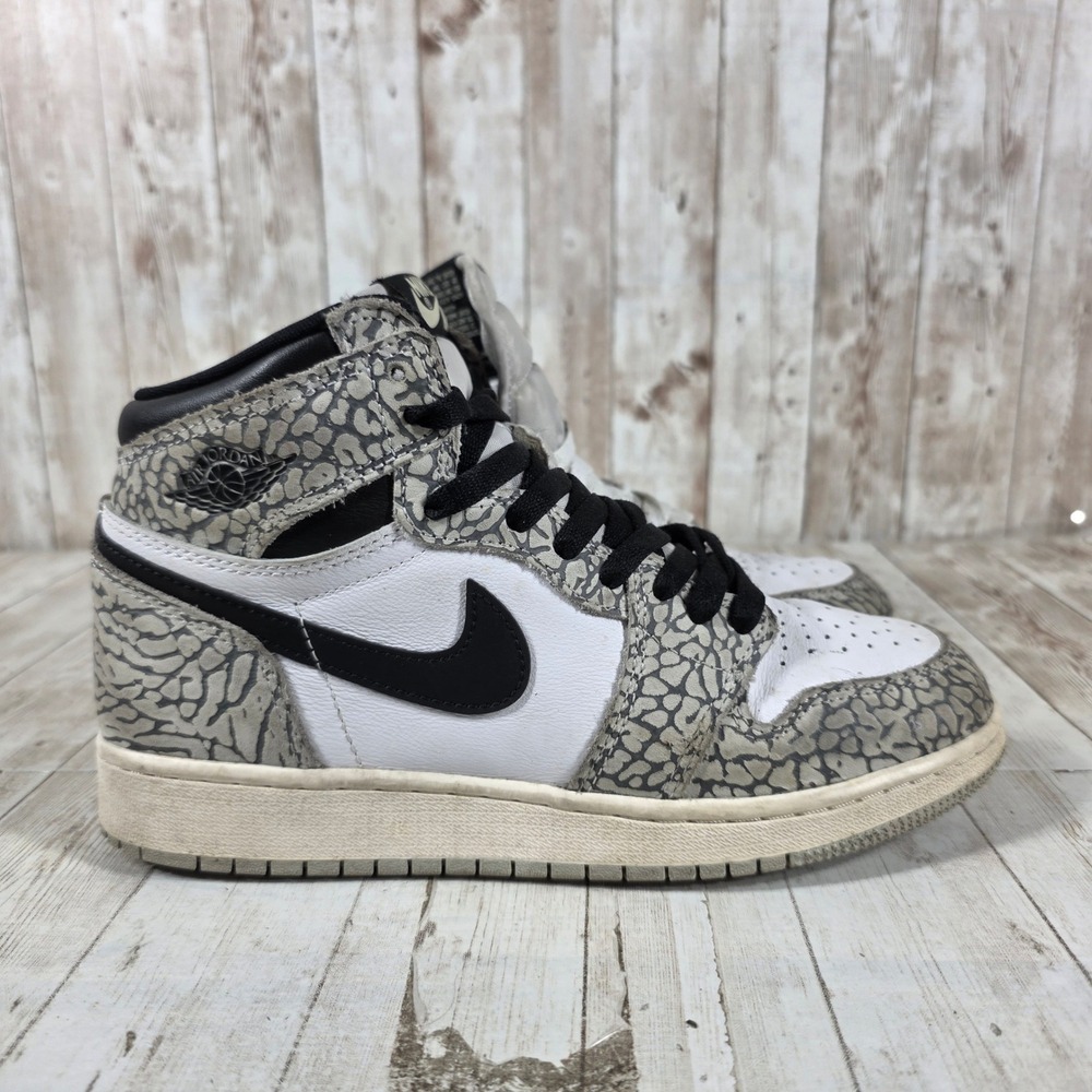 Nike Air Jordan 1 Retro High OG White Cement GS Tech Grey FD1437-052 Kids 6.5Y